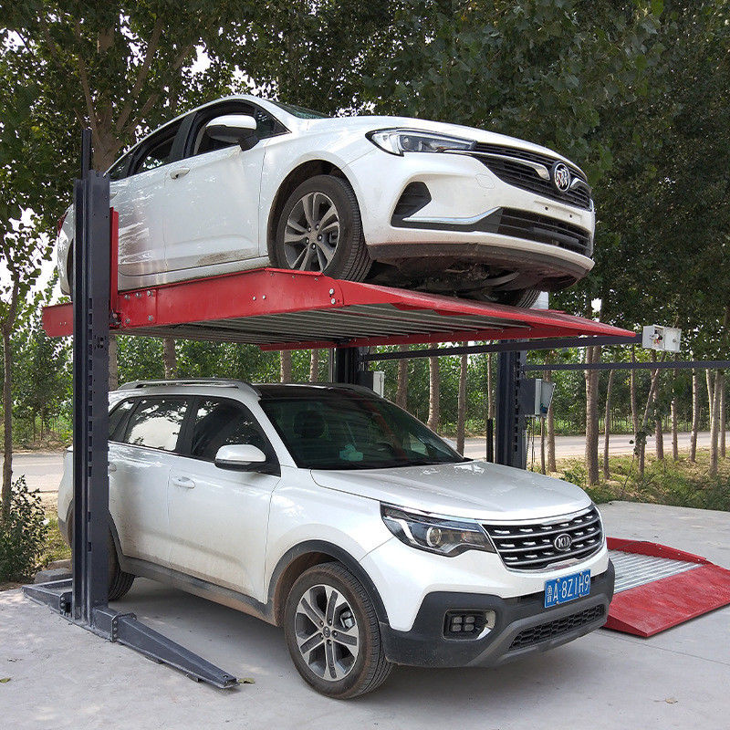 Double Elevated Car Parking System Cylinder Type 2 Level Parking Lift 2.3 Ton Load